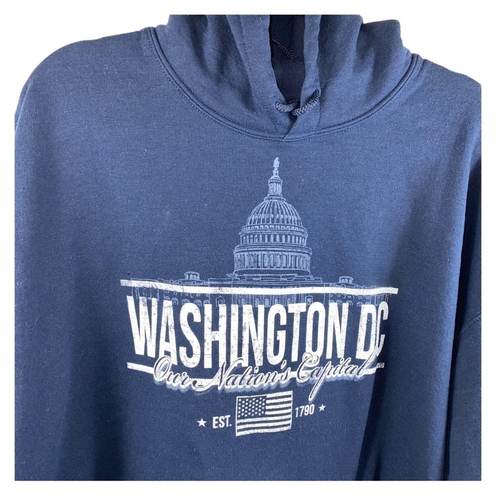 Washington DC Our‎ Nation’s Capital Hoodie Hooded Sweatshirt Navy XL Unisex